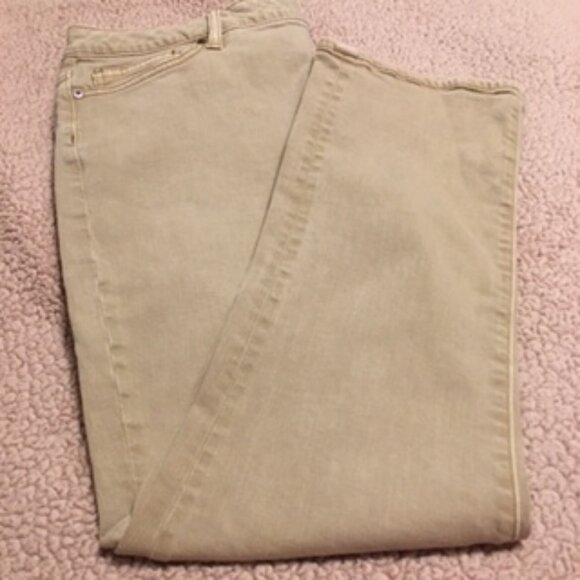 Lands' End Size 16 Petite Stretch Jeans Light Tan - Picture 4 of 10